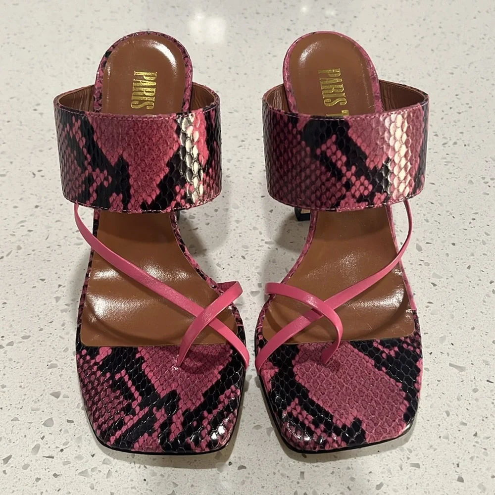 Paris Texas gorgeous Hot pink size 36 snake print 95mm sandals